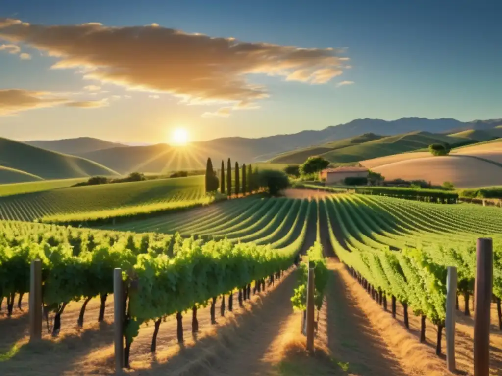 Celebraciones de la Vendimia en Argentina: Paisaje etéreo de viñedos verdes y majestuosas montañas