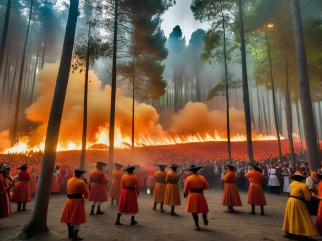 Festivales tradicionales misteriosos del mundo: Batalla de Naranjas, Festival del Fuego y Fiesta de la Tomate en un bosque místico