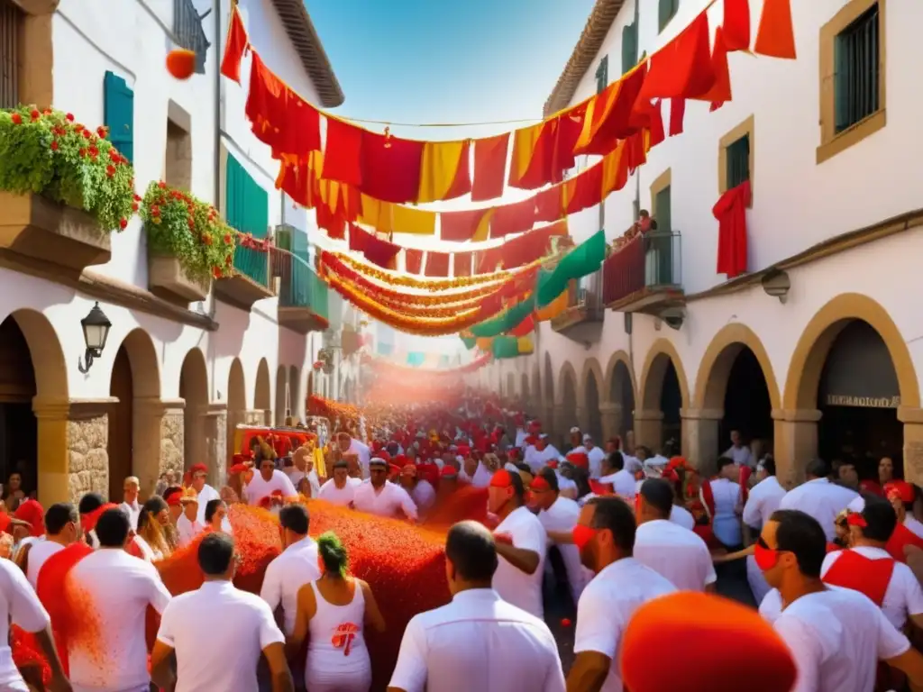 Street in Buñol, Spain: historia y significado de La Tomatina, festividad llena de energía, tradición y espíritu único