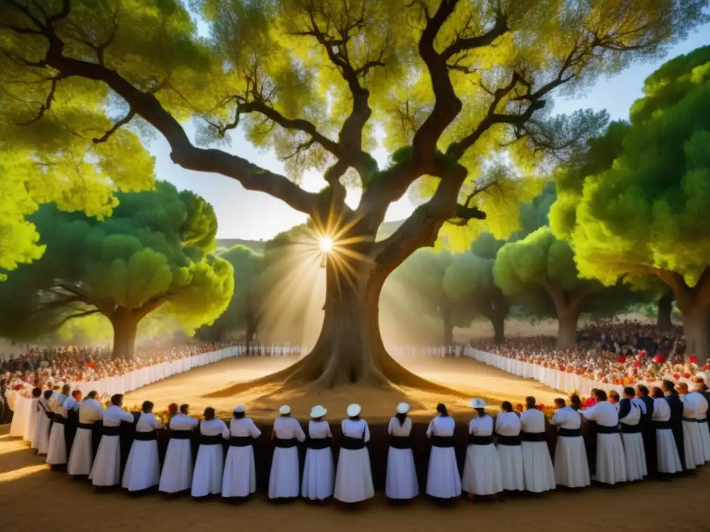 Celebración tradicional del árbol en Villanueva de la Sierra