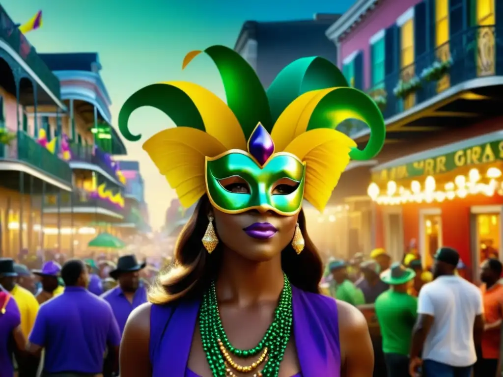 Escena vibrante de Mardi Gras en Nueva Orleans: festivales tradicionales Mardi Gras