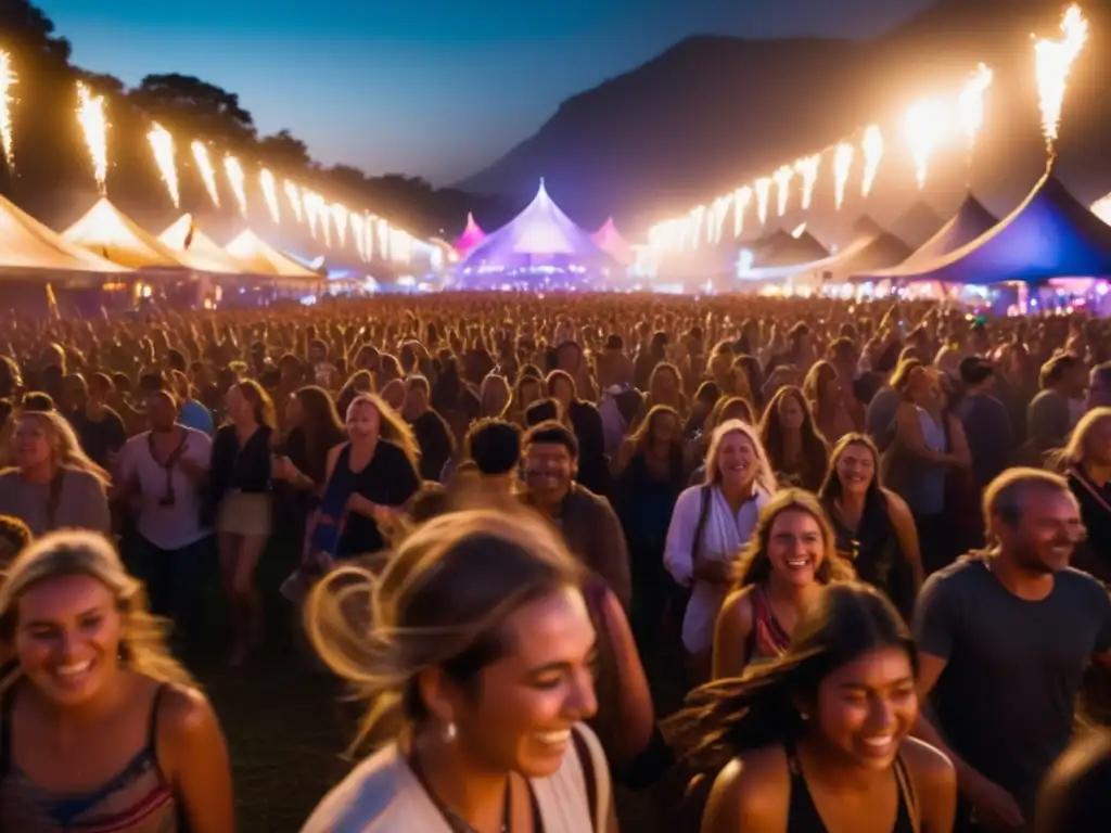 Fotografía de festivales nocturnos: euforia, luz y sombras, anticipación, ambiente mágico