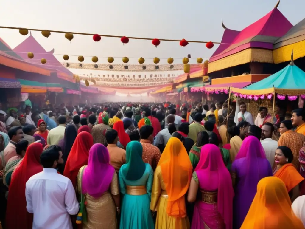 Festivales subculturales tradicionales: una imagen vibrante y etérea que captura la esencia de las festividades tradicionales