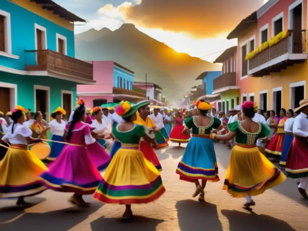 Festivales tradicionales en América Latina: una imagen vibrante y etérea que captura la esencia de las festividades tradicionales en América Latina