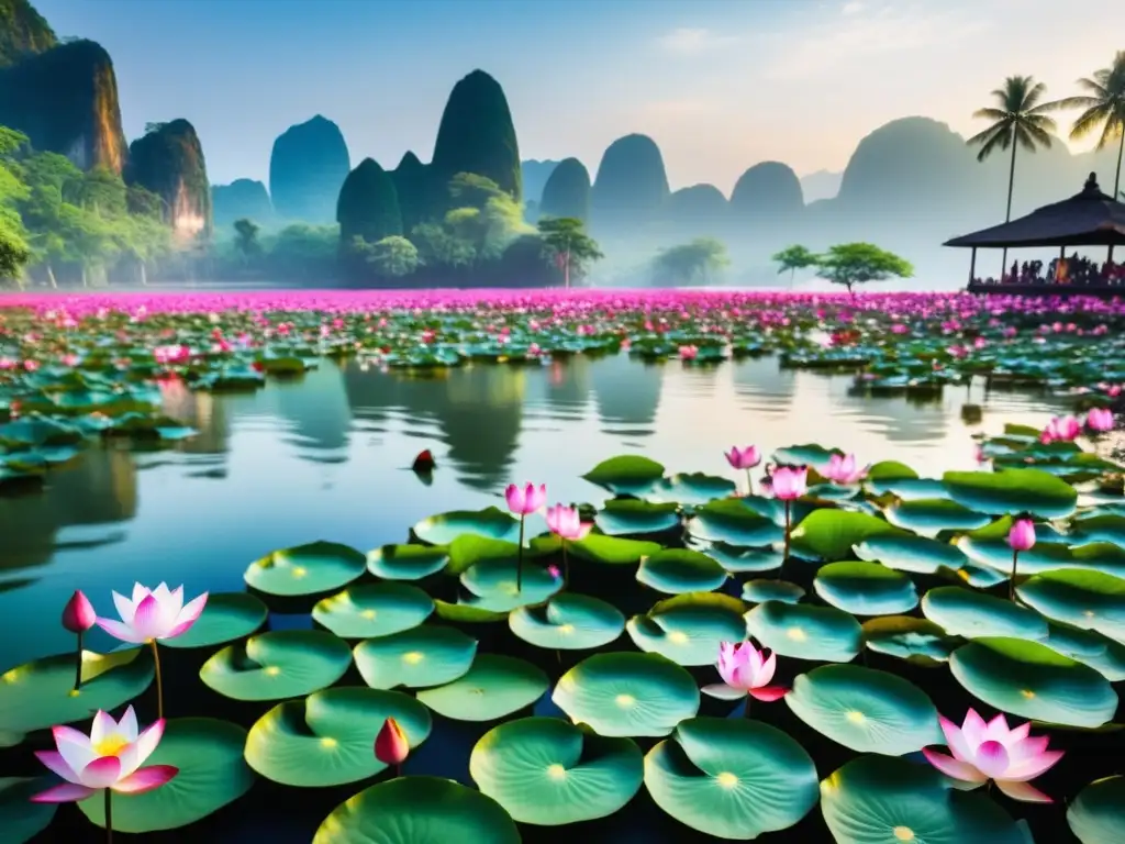 Celebración Festival Flores Loto Tailandia: Esencia mágica de lotos en flor