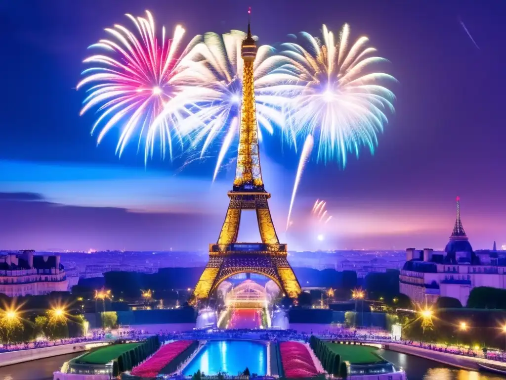 Espectacular fuegos artificiales en la Torre Eiffel de París durante el Día de la Bastilla: historia y significado