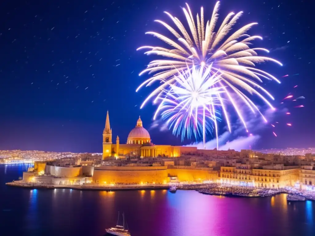 Fuegos artificiales en Valletta, Malta: espectáculo mágico en el Festival de los Fuegos Artificiales (110 caracteres)