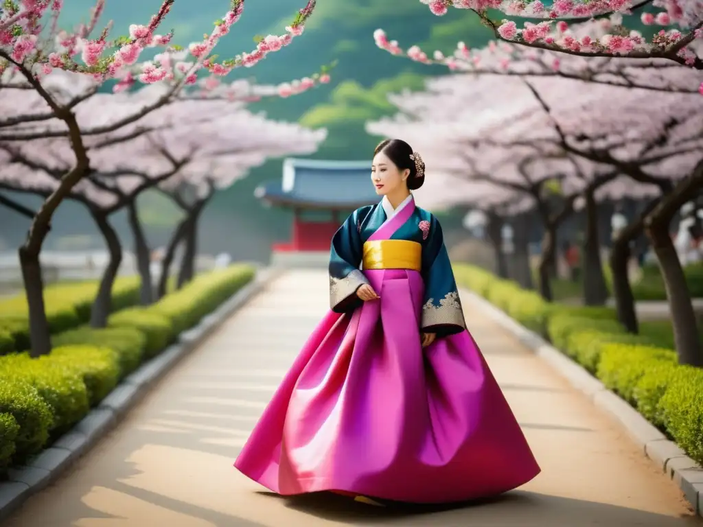 Hermoso hanbok tradicional coreano, con significado simbolismo indumentaria coreana