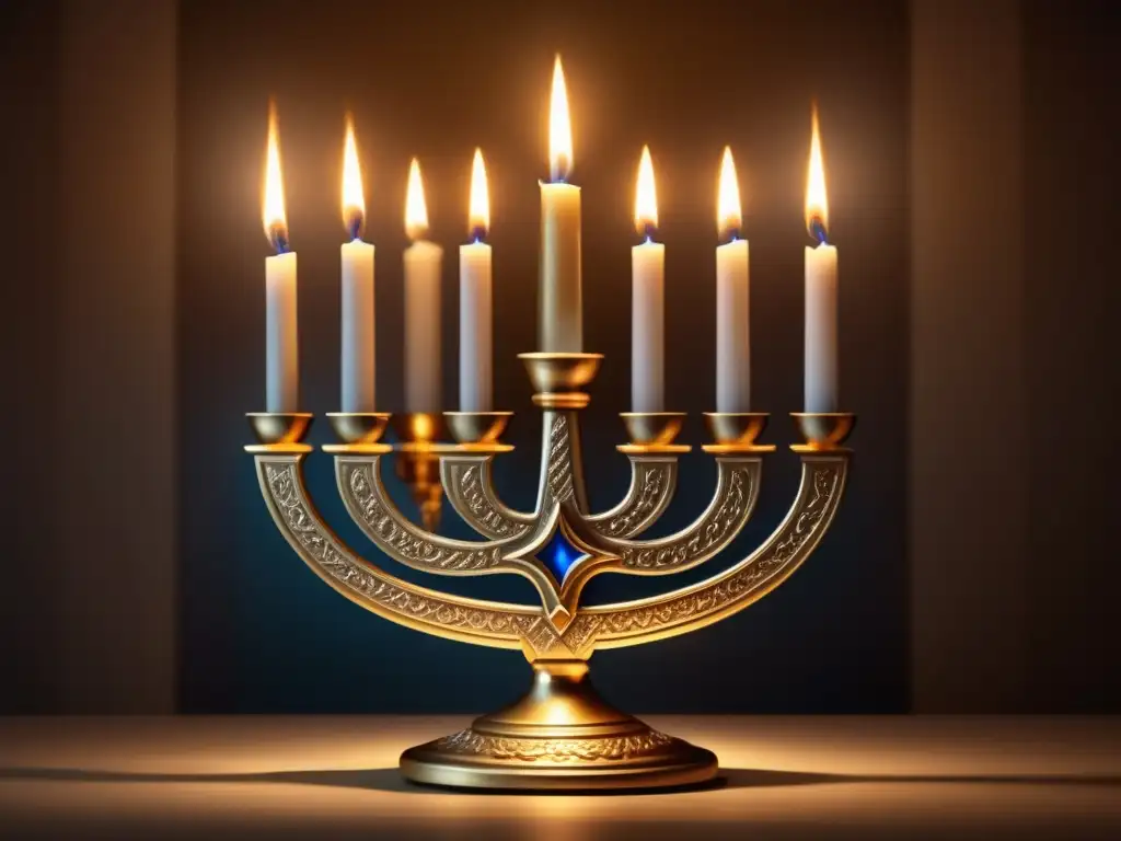 Menorah de Hanukkah: Tradición, espiritualidad y tranquilidad en una imagen etérea