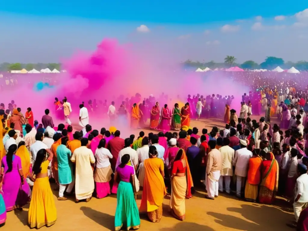 Celebración vibrante del festival Holi en India: Orígenes misteriosos