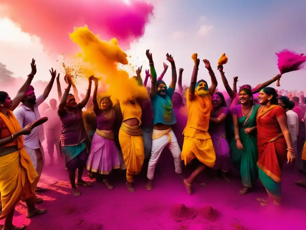 Festival Holi en India: Celebración subcultural llena de colores y alegría