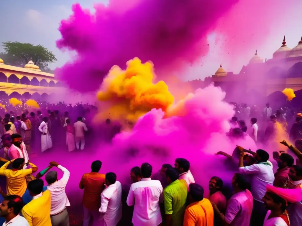 Celebración tradicional y colorida del Holi Festival en India - Celebraciones tradicionales coloridas mundo