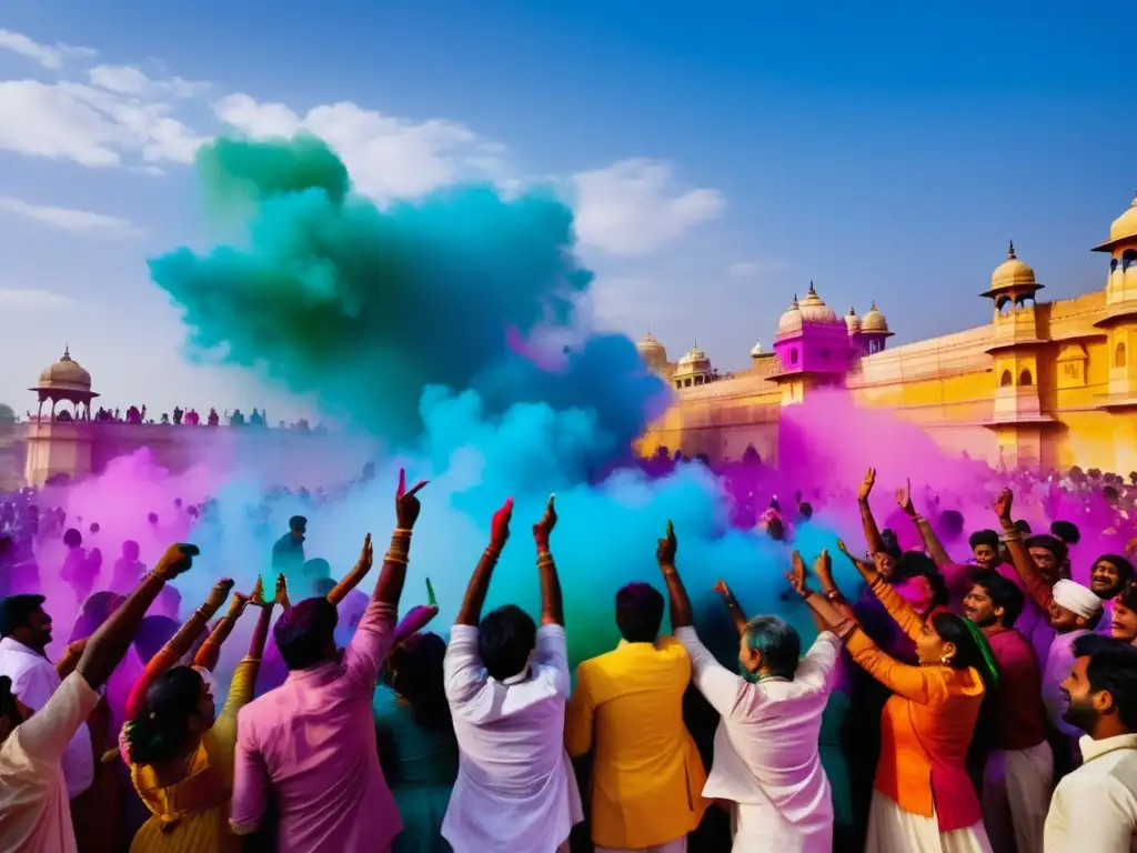 Celebración del Holi en India: Alegría, colores y energía en Jaipur