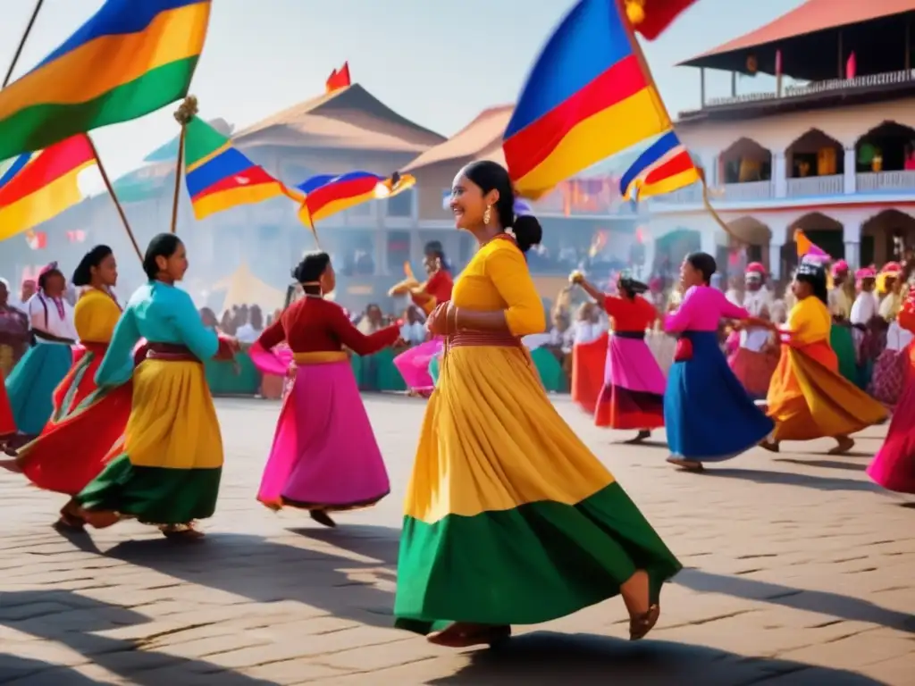 Festival tradicional roles femeninos, mujeres participando en danza, tejido y preparación de comida