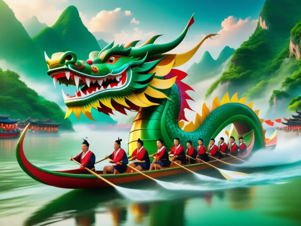 Festival Barco Dragón China: Historia y tradición en una imagen 8k impresionante