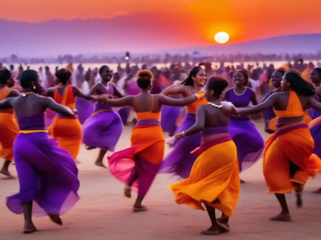 Imagen de festival al atardecer con danza, color y magia - Consejos documentación visual festivales