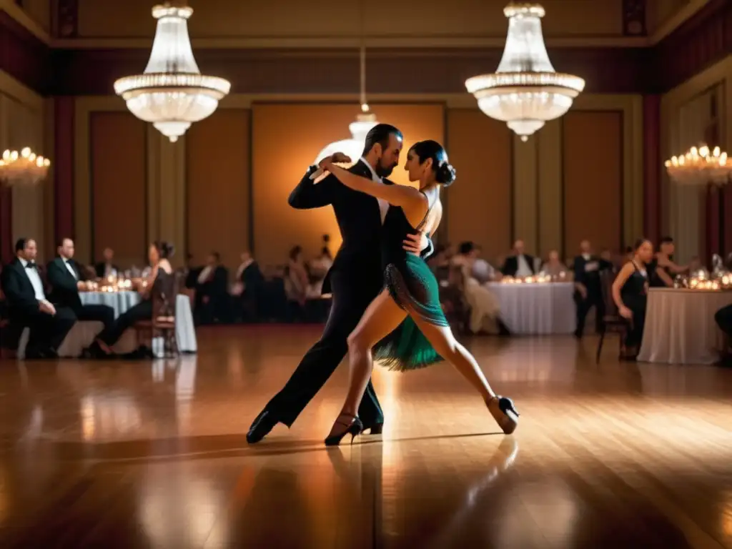 Tango en festival: pareja bailando en armonía (Festivales de Tango Argentino en el mundo)