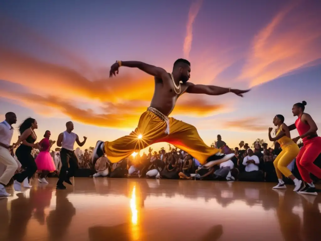 Festival de danza de protesta en Los Ángeles: krumping vibrante con diversidad y pasión en un atardecer mágico