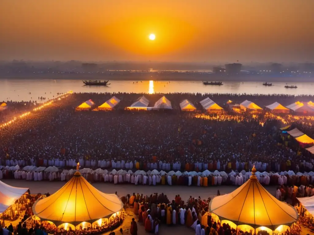 Festival Kumbh Mela: Experiencia espiritual y divina en un vasto terreno lleno de tiendas, multitudes y rituales sagrados