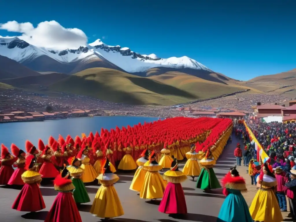 Procesión de danzas en La Fiesta de la Virgen de la Candelaria en Puno, Perú - Festivales de invierno tradicionales del mundo