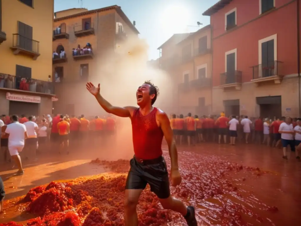 Festival La Tomatina en Buñol, España: Celebración tradicional llena de alegría y tomate