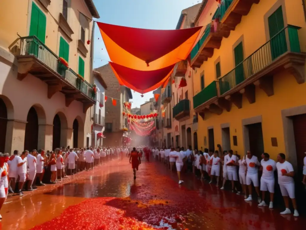 Festival Tomatina: tradición española divertida, vibrante imagen 8k que captura la esencia del festival en Buñol, España