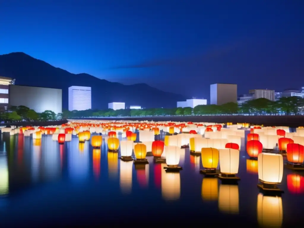 Festival de las Linternas Flotantes Hiroshima, escena impresionante de paz y belleza en el río Motoyasu