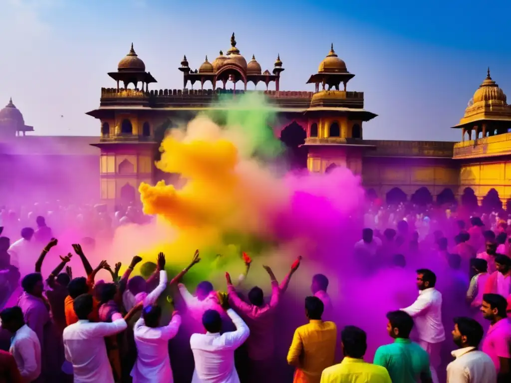 Festival Holi en India: Multitud jubilante lanza colores en la celebración