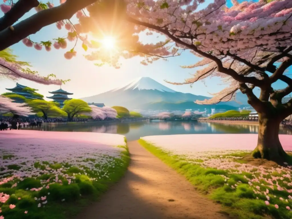 Festival Cerezos Flor Japón: Escena mágica captura la esencia del Festival de Cerezos en Japón