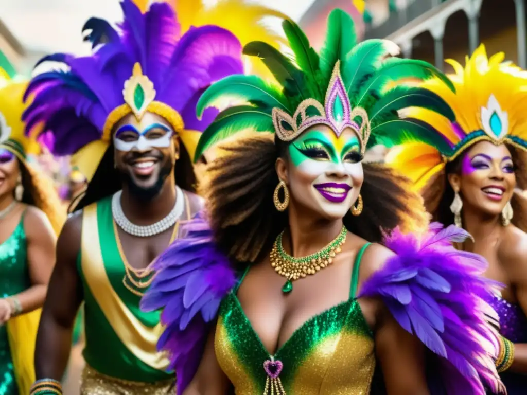 Escena vibrante y etérea del festival Mardi Gras - Festivales LGBTQ+ tradicionales mundo