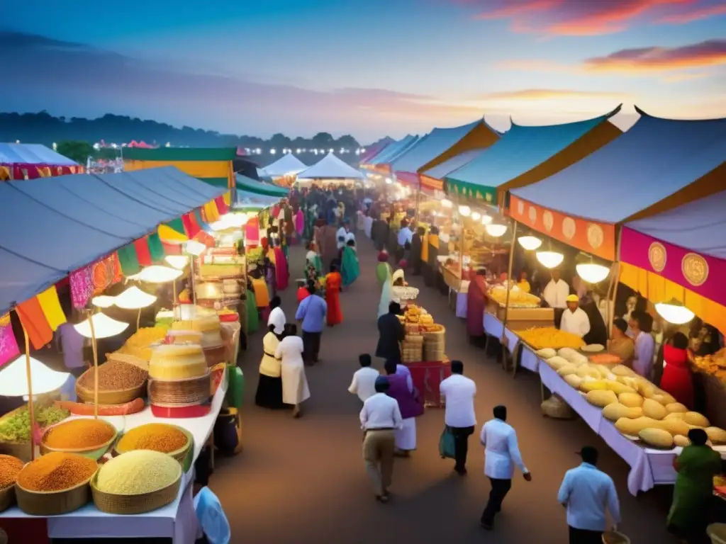 Mercado de comida exótica en festival - Comidas exóticas festivales mundo