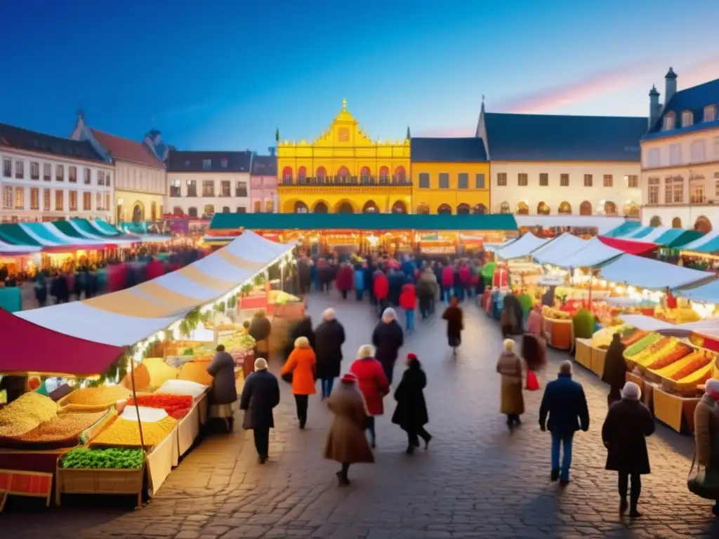 Gastronomía festiva tradicional mundo en colorida feria de alimentos