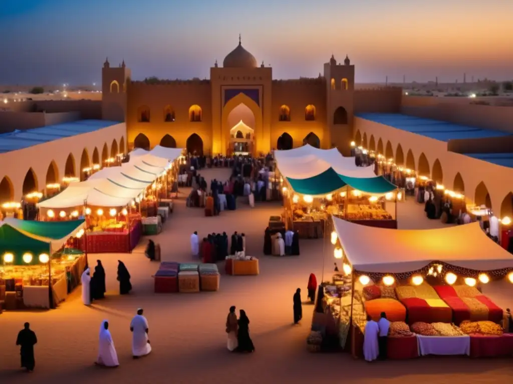 Mercado vibrante en el Festival de las Mil y Una Noches en Arabia Saudita: cultura y tradiciones