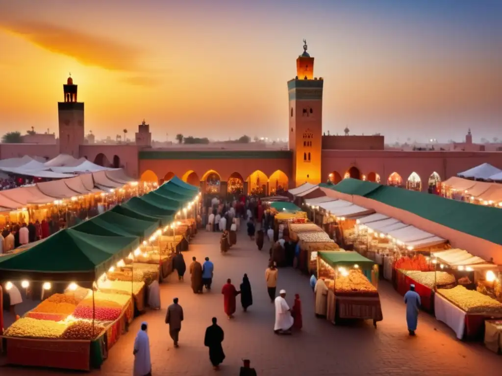 Mercado vibrante en Marrakech durante Ramadan - Celebraciones religiosas tradicionales globales