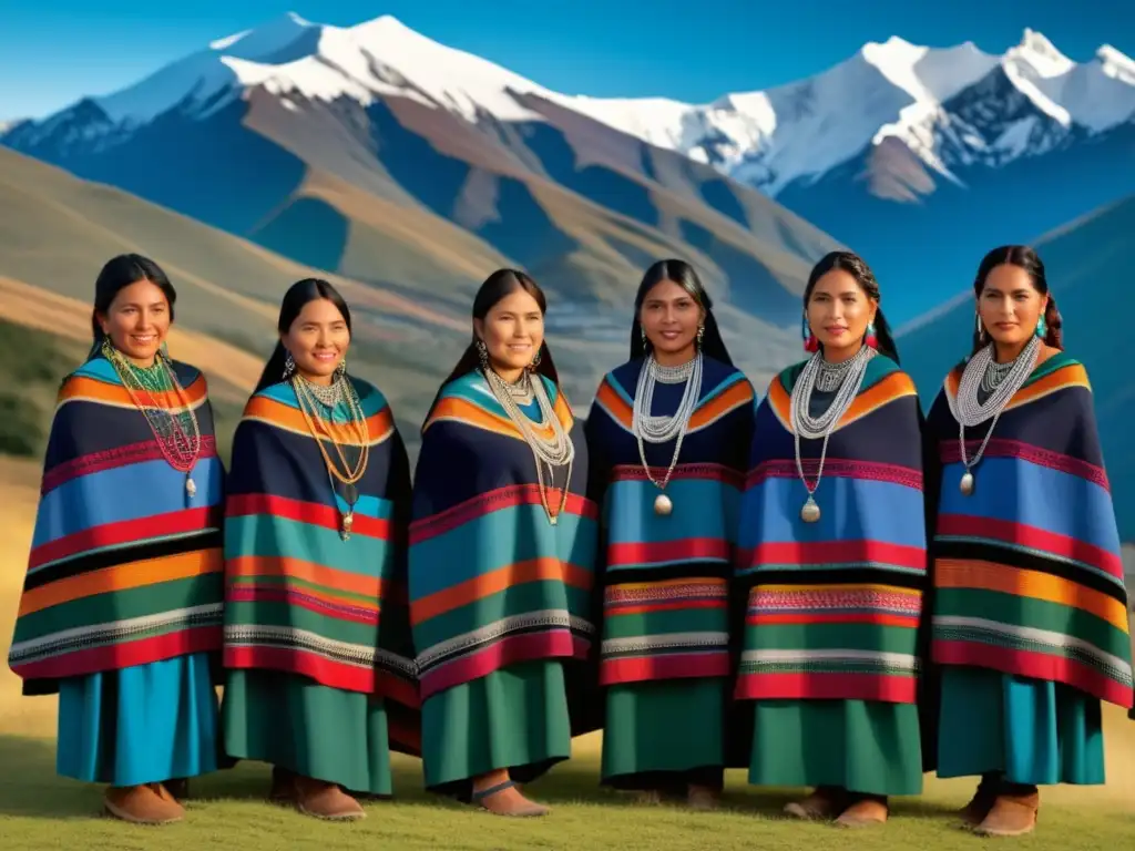 Mujeres Mapuche en trajes tradicionales, belleza de los Pueblos Originarios en Argentina