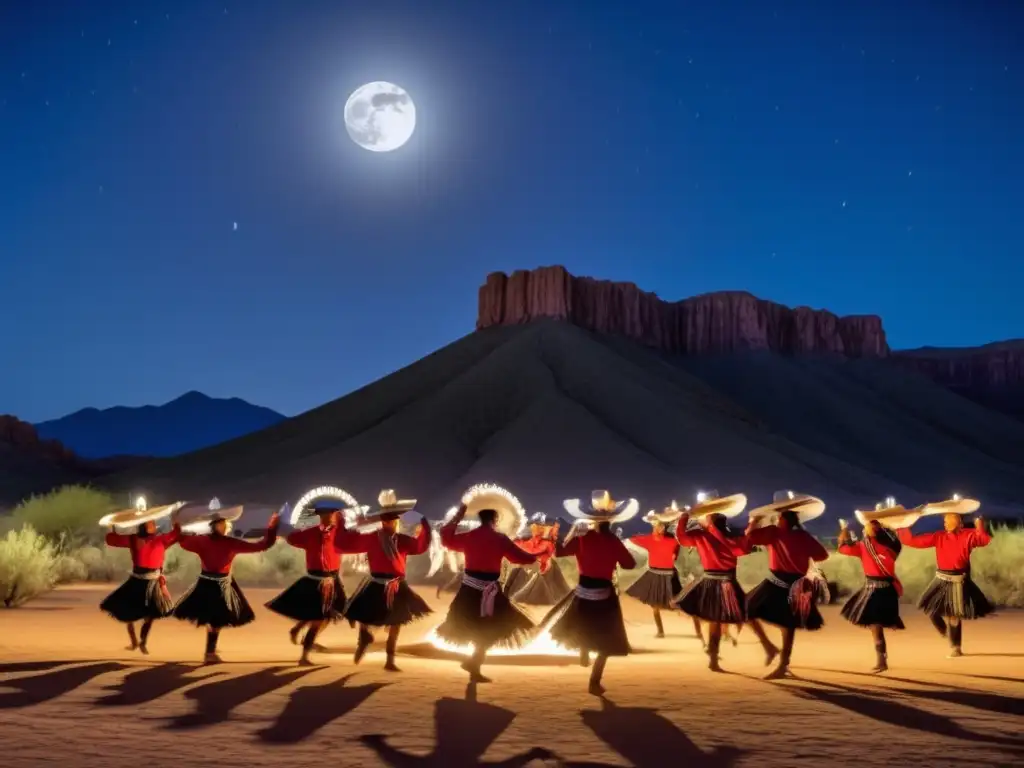 Celebración tradicional de festival de danza en el desierto Sonorense