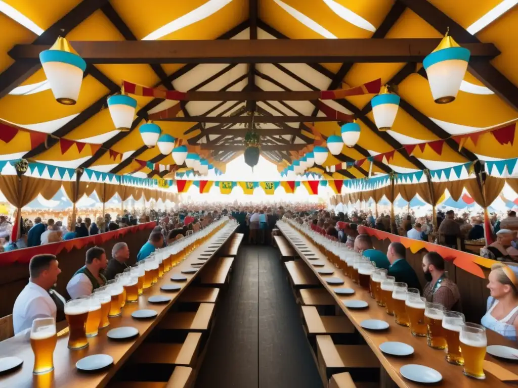 Escena vibrante del Oktoberfest en Alemania - Rituales de bebidas festivales Alemania