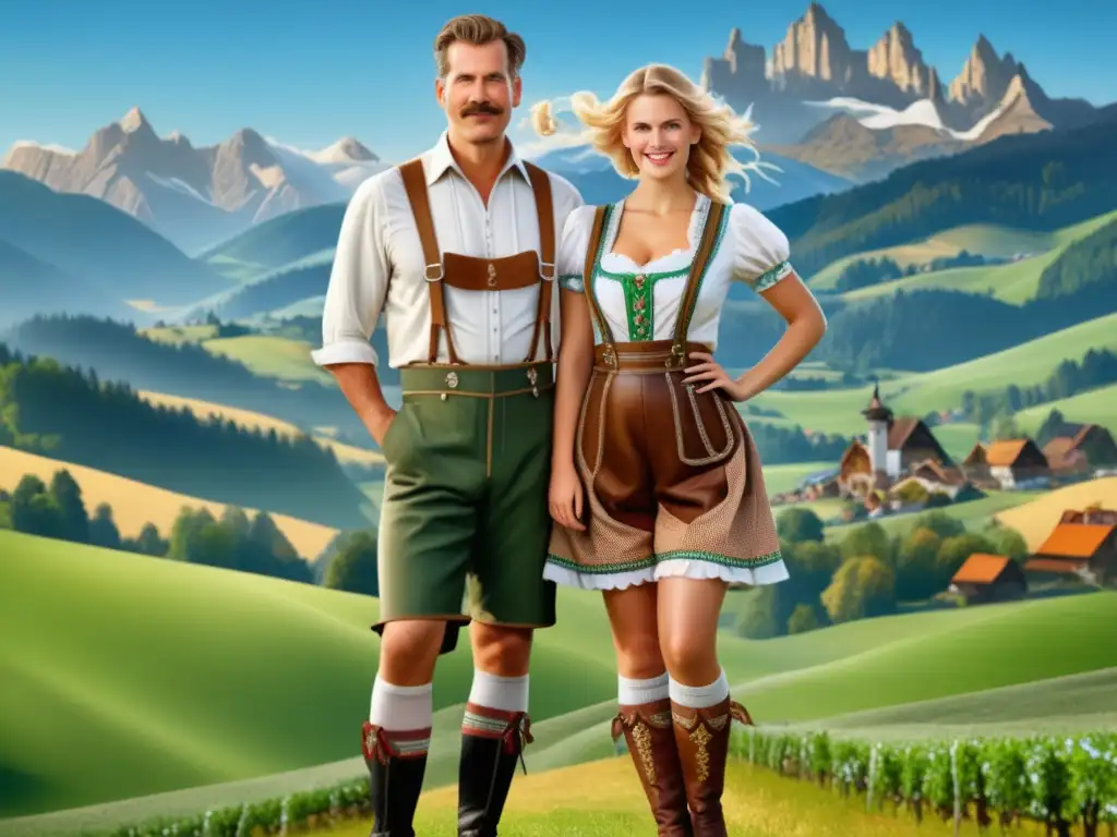 Pareja en trajes típicos de la Oktoberfest, historia y significado de los trajes