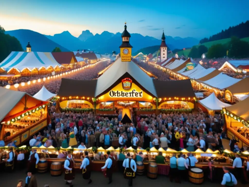 Celebración tradicional Festival de la Cerveza en Alemania - Oktoberfest en un encantador pueblo bávaro