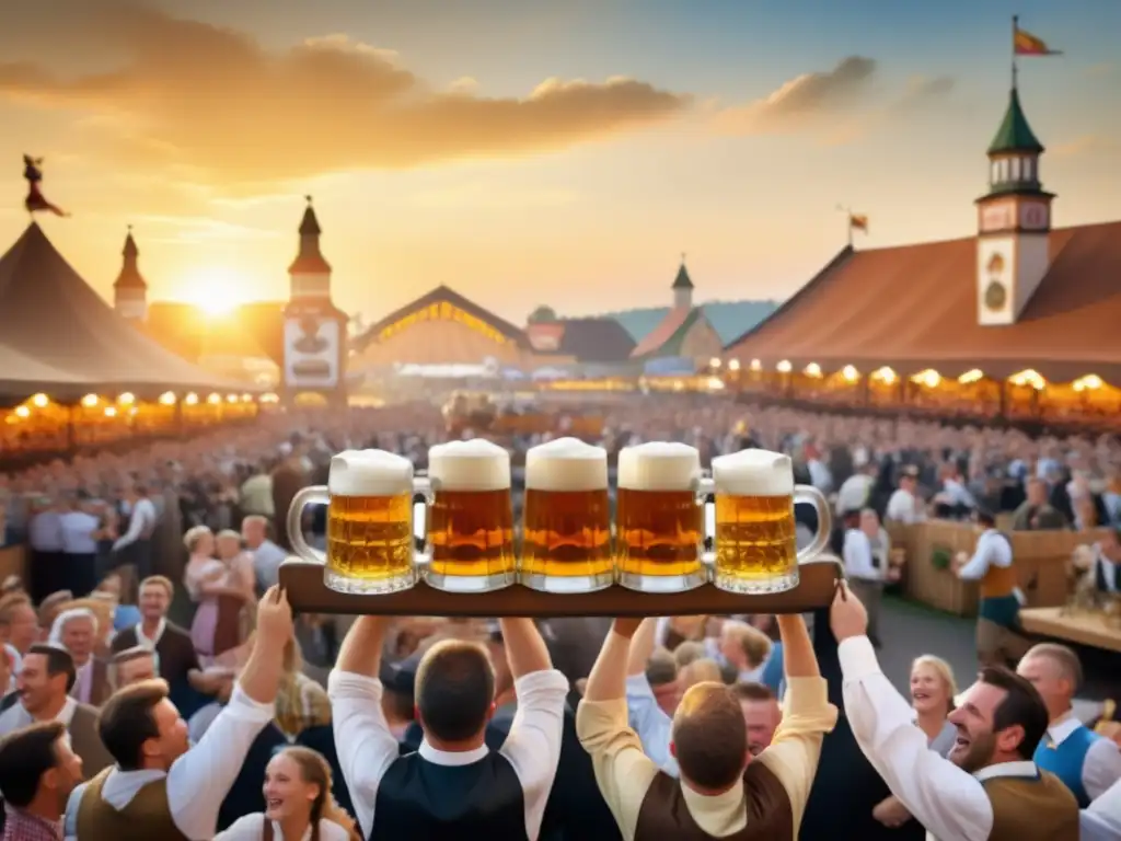 Tradición Oktoberfest Munich: Celebración en Munich, Alemania con música, comida y tradiciones bávaras