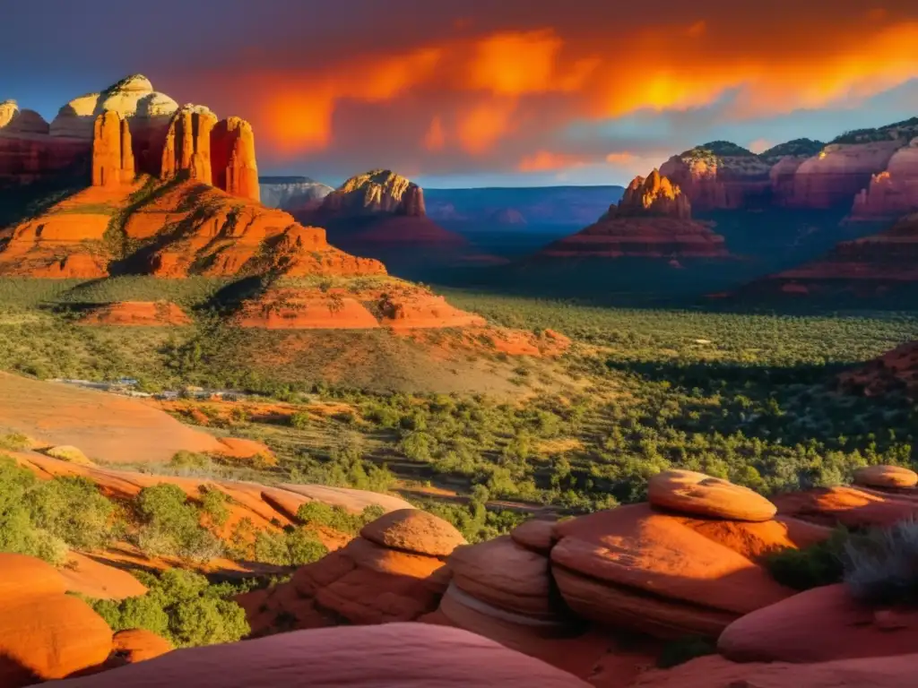 Paisaje de Sedona, Arizona durante el Festival de Cristales: vibrante y místico, con cristales sanadores