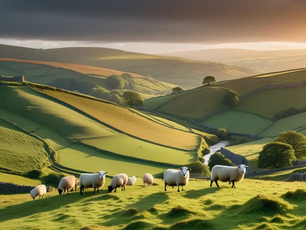 Paisaje irlandés con casa tradicional y naturaleza exuberante - Significado indumentaria folklore irlandesa