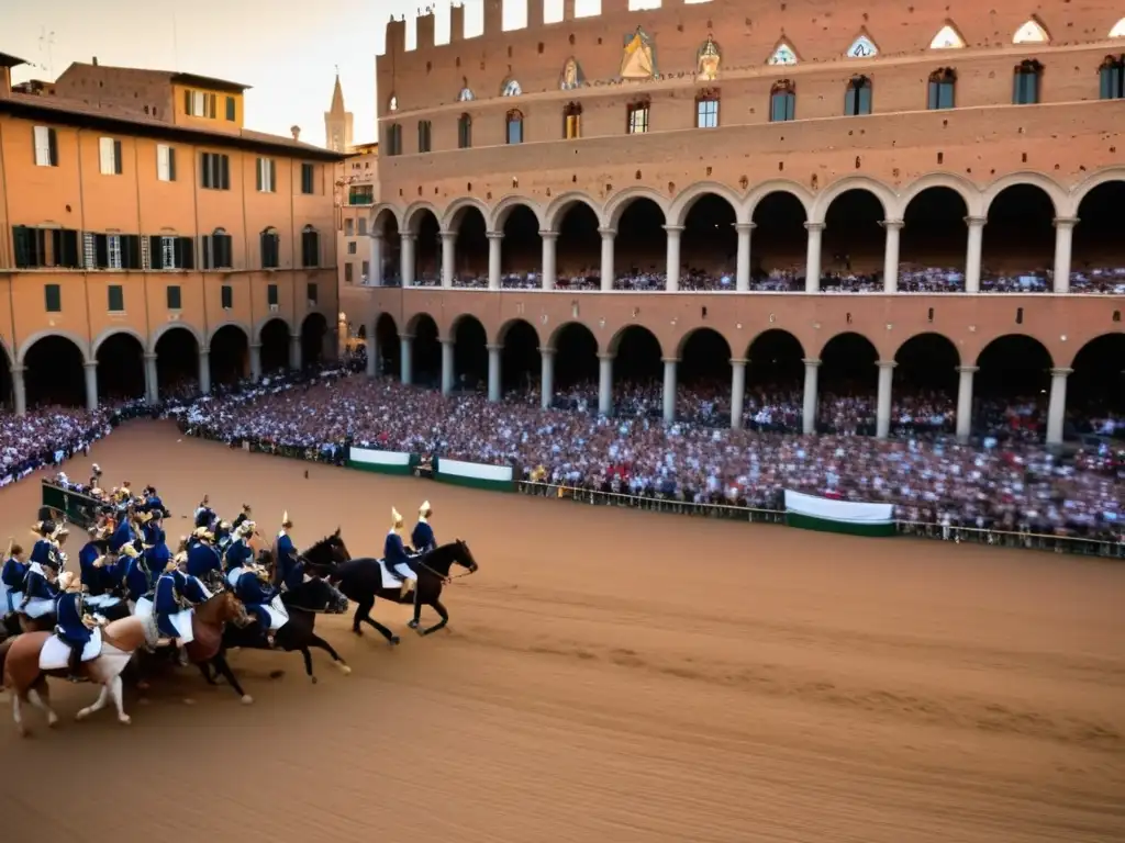 Historia y tradición del Palio de Siena: emocionante imagen del histórico evento con 700 años de tradición en la Piazza del Campo