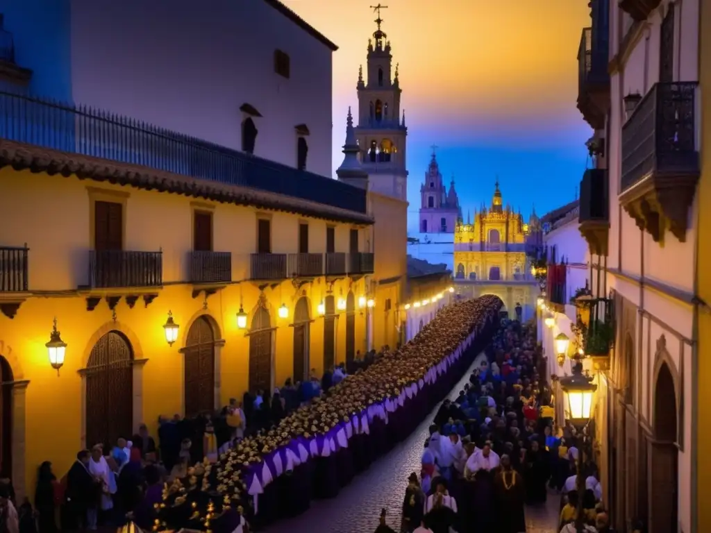 Festivales Semana Santa Sevilla: Procesión vibrante y encantadora en calles históricas, con balcones, tapices y esculturas iluminadas