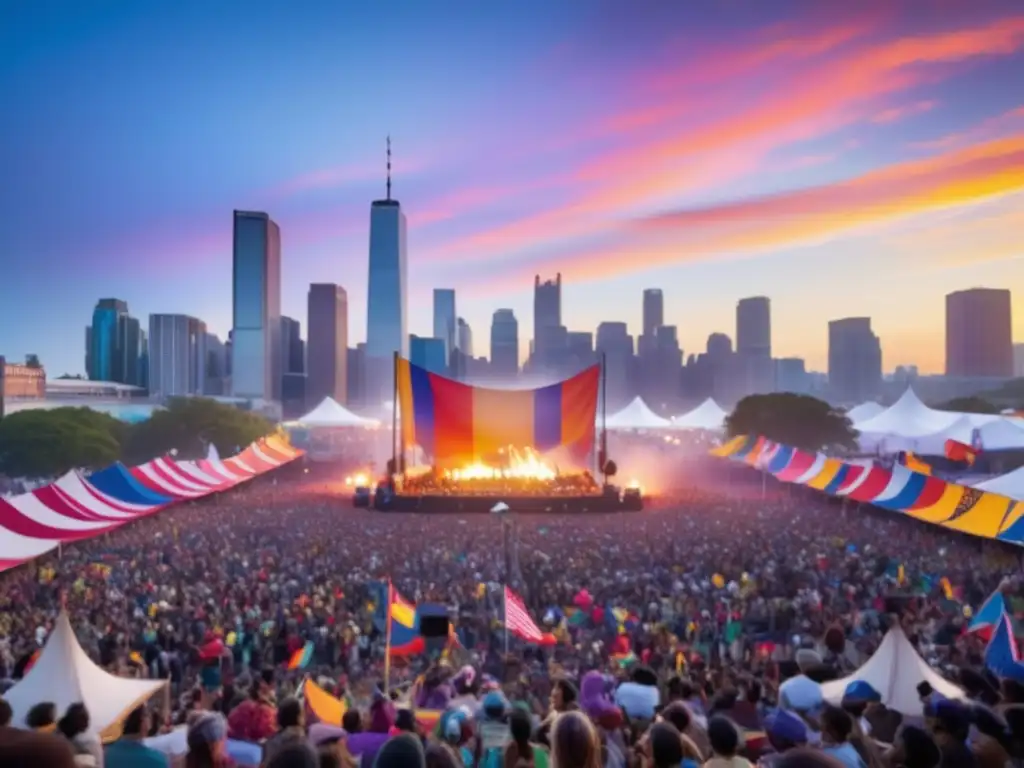 Festival protesta: cambio mundial, unidad, esperanza