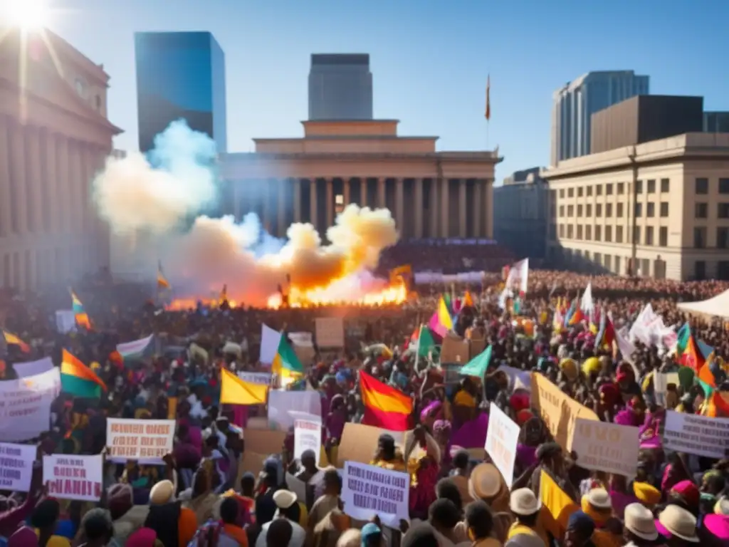 Multitud vibrante en festival de protesta mundial