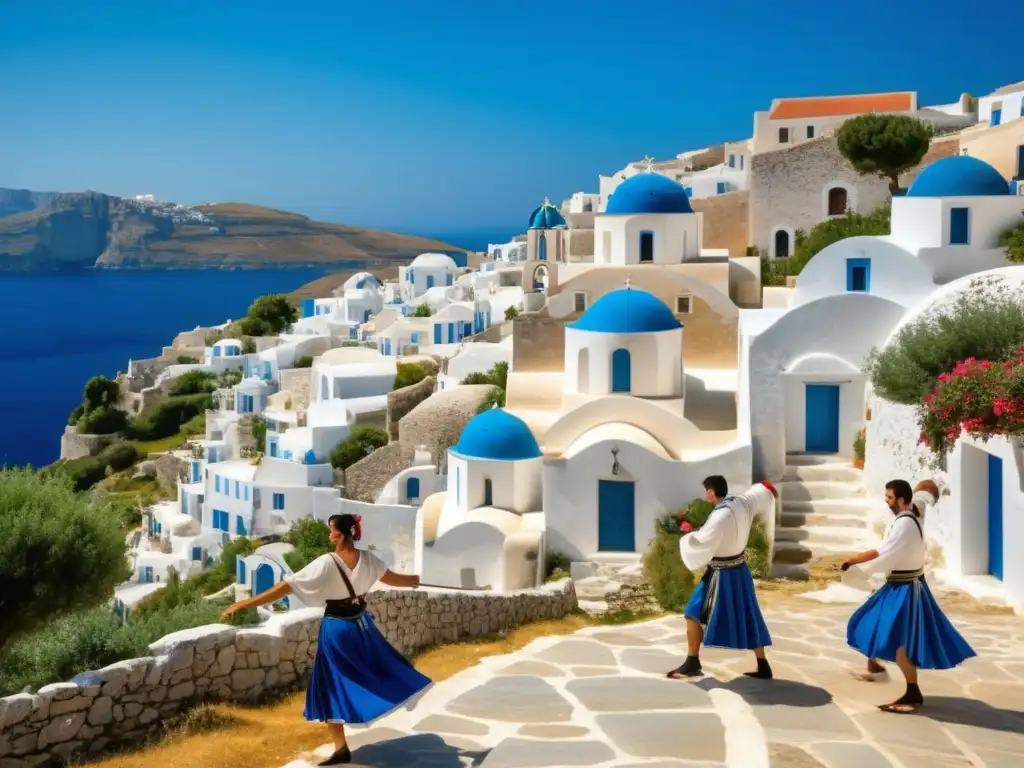 Festival de danza de espadas en Grecia, encanto de un pueblo griego rodeado de colinas verdes