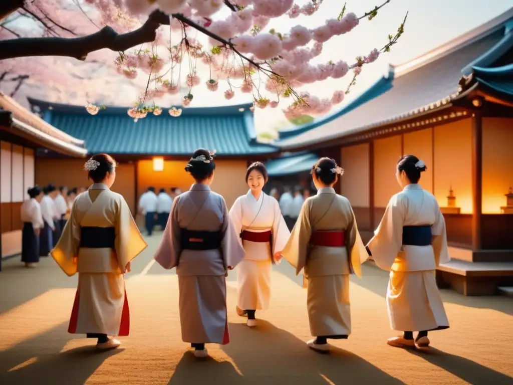 Celebración del ritual del sake en festivales japoneses