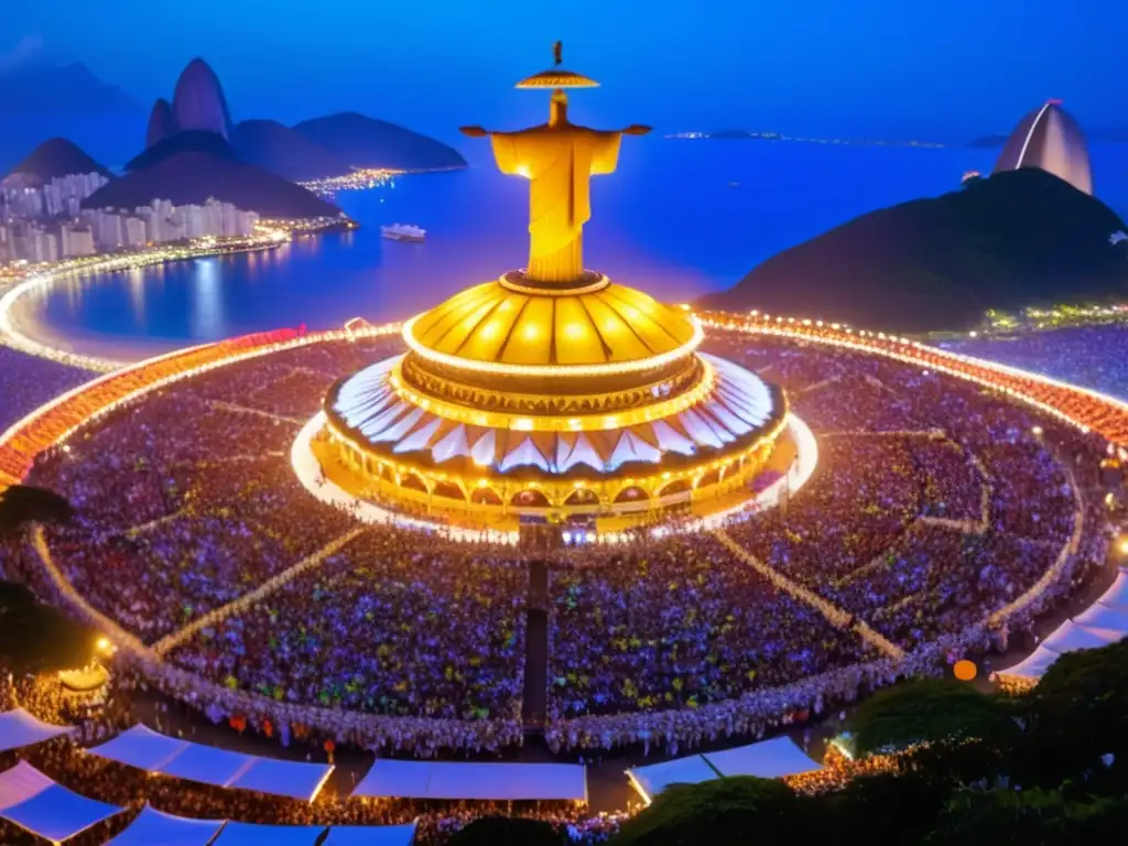 Vista aérea del Sambódromo de Río durante el Carnaval: Samba Brasileña: Historia y tradiciones