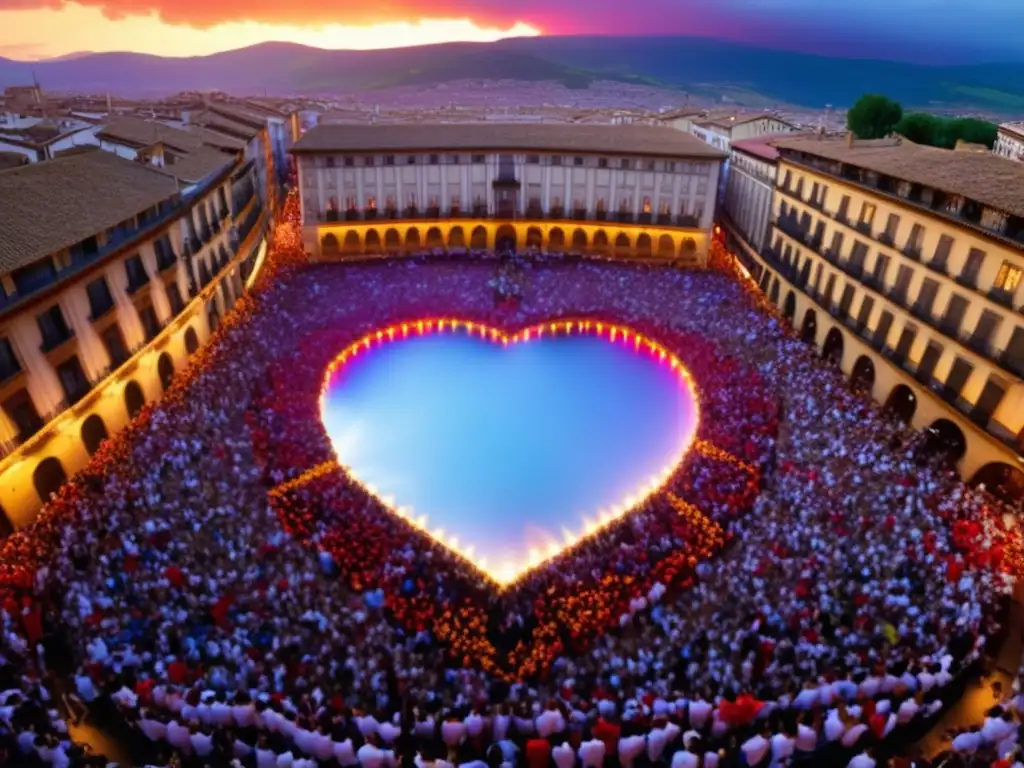 Festivales tradicionales en España: Escena impresionante de la famosa fiesta de San Fermín en Pamplona